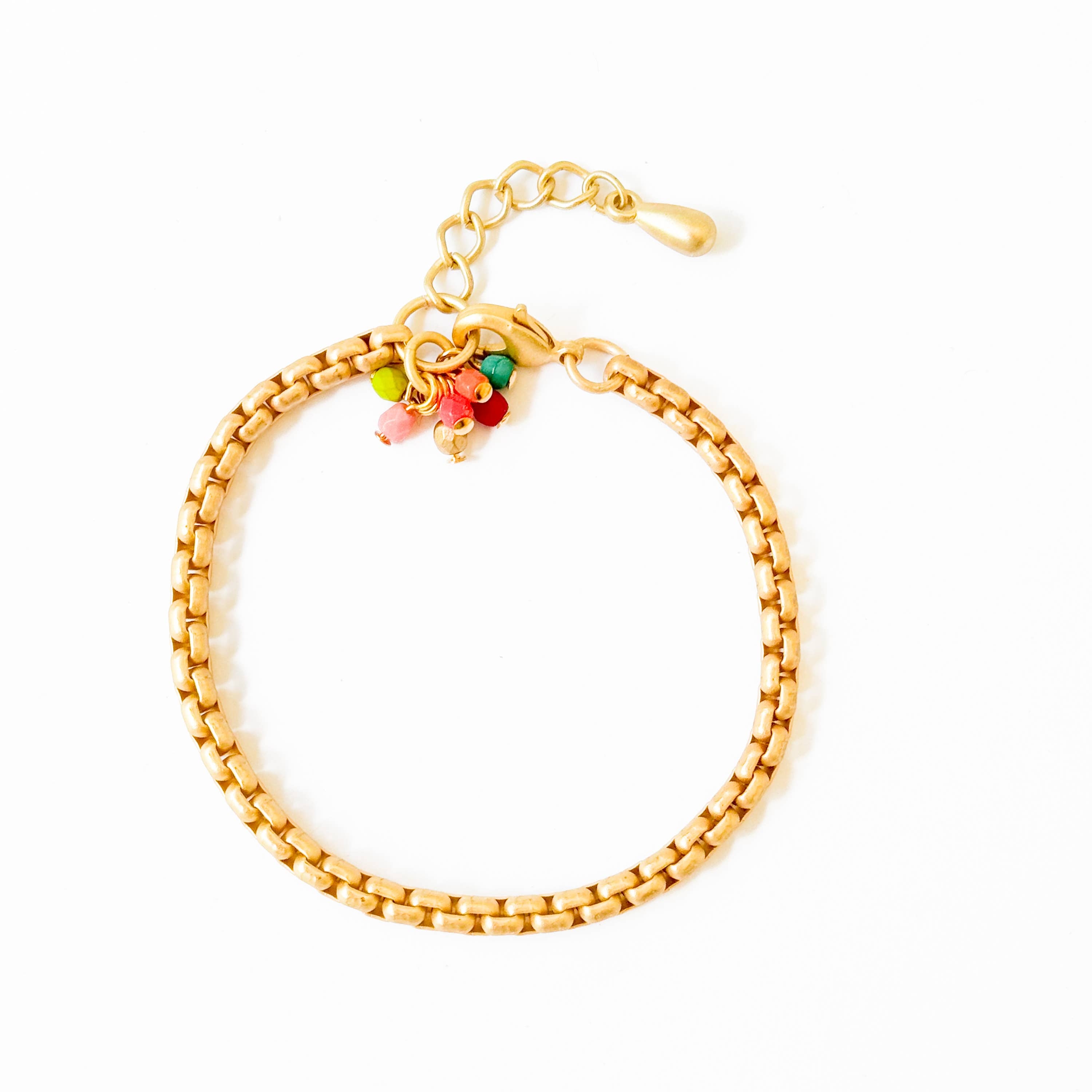 Nest Pretty Things - Adjustable Thick Gold Chain Bracelet With Tiny Bead Cluster