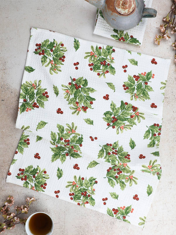 April Cornell - Snowberry Tea Towel Set of 2 - Ecru