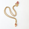 Nest Pretty Things - Gold Paperclip Chain Necklace with Pearls and teeny Flowers