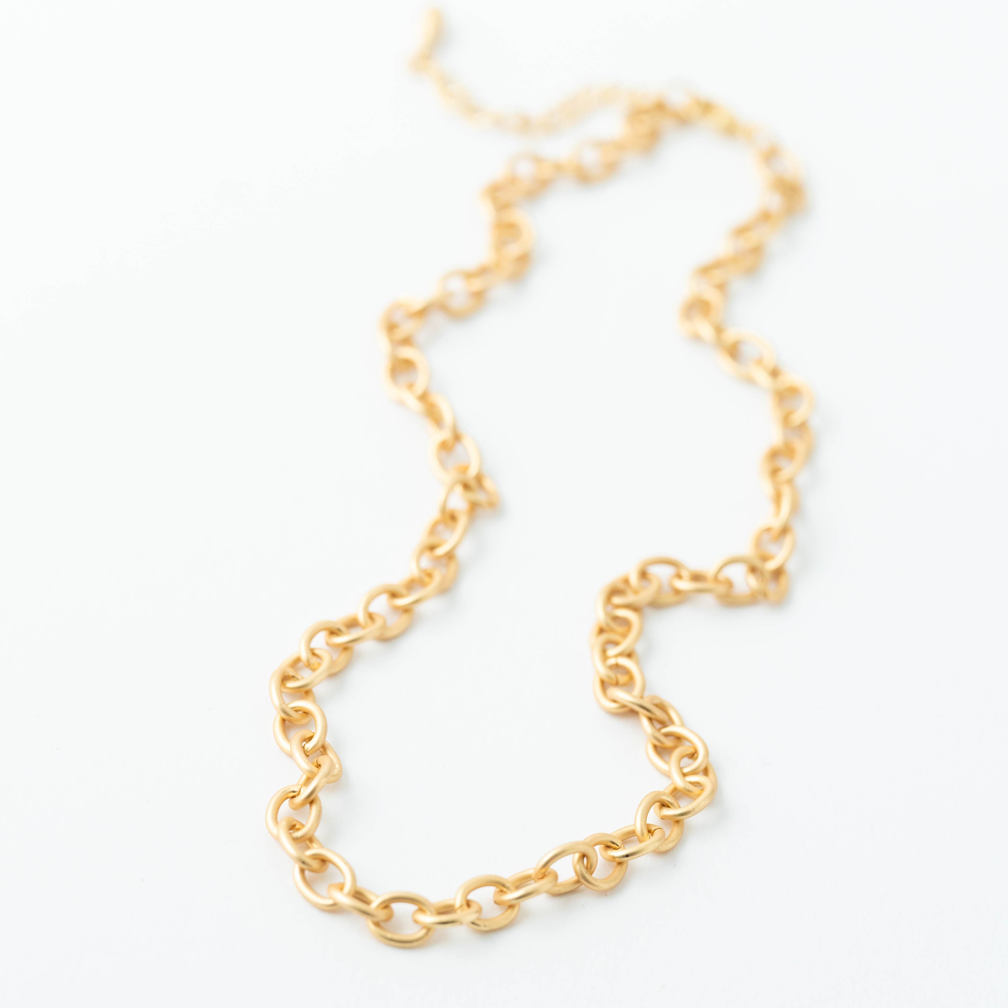 Nest Pretty Things - Chunky Matte Gold Cable Chain Necklace