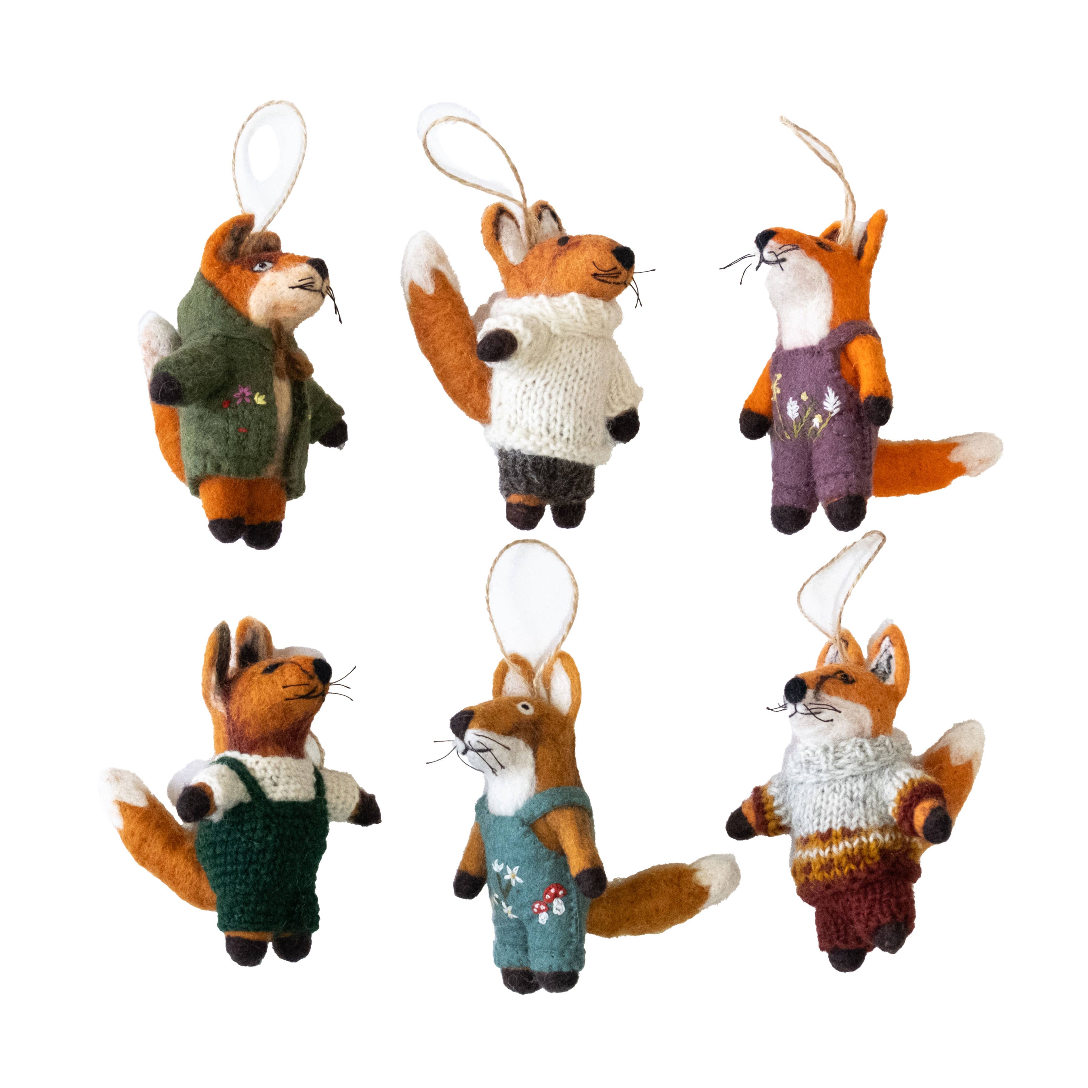 The Winding Road - Ornament - Fox in Knit Sweaters