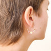 Nest Pretty Things - Gold Filled Hoops with Daisies, Recycled Glas Pink Beads