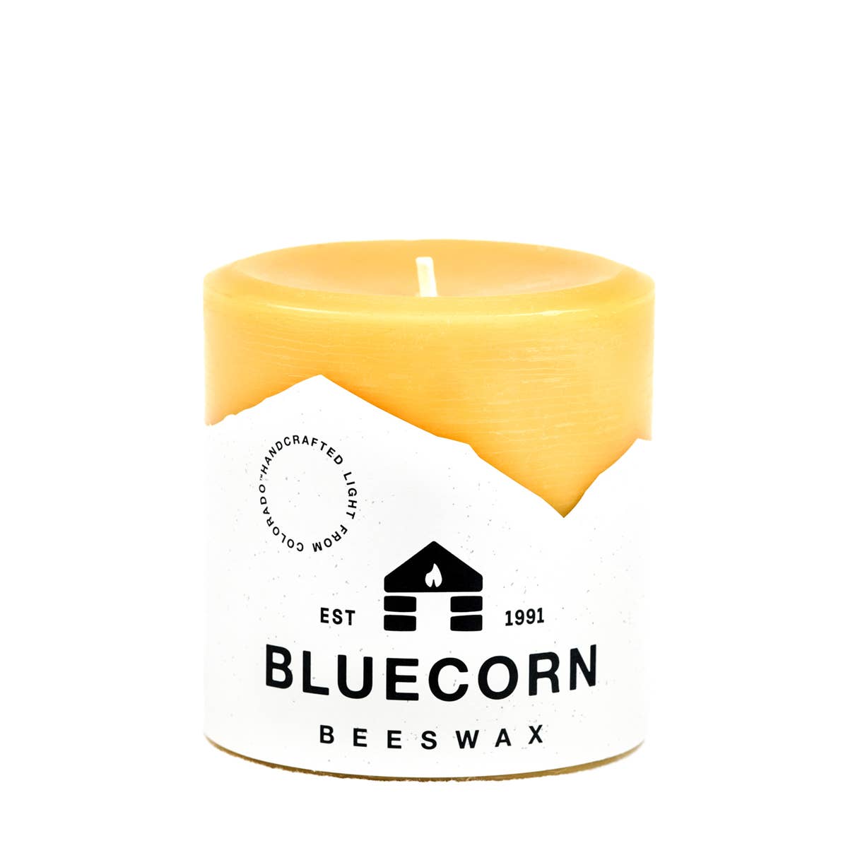 Bluecorn Candles - Beeswax Pillar Candles - 100% Pure, Dripless, 8 Sizes