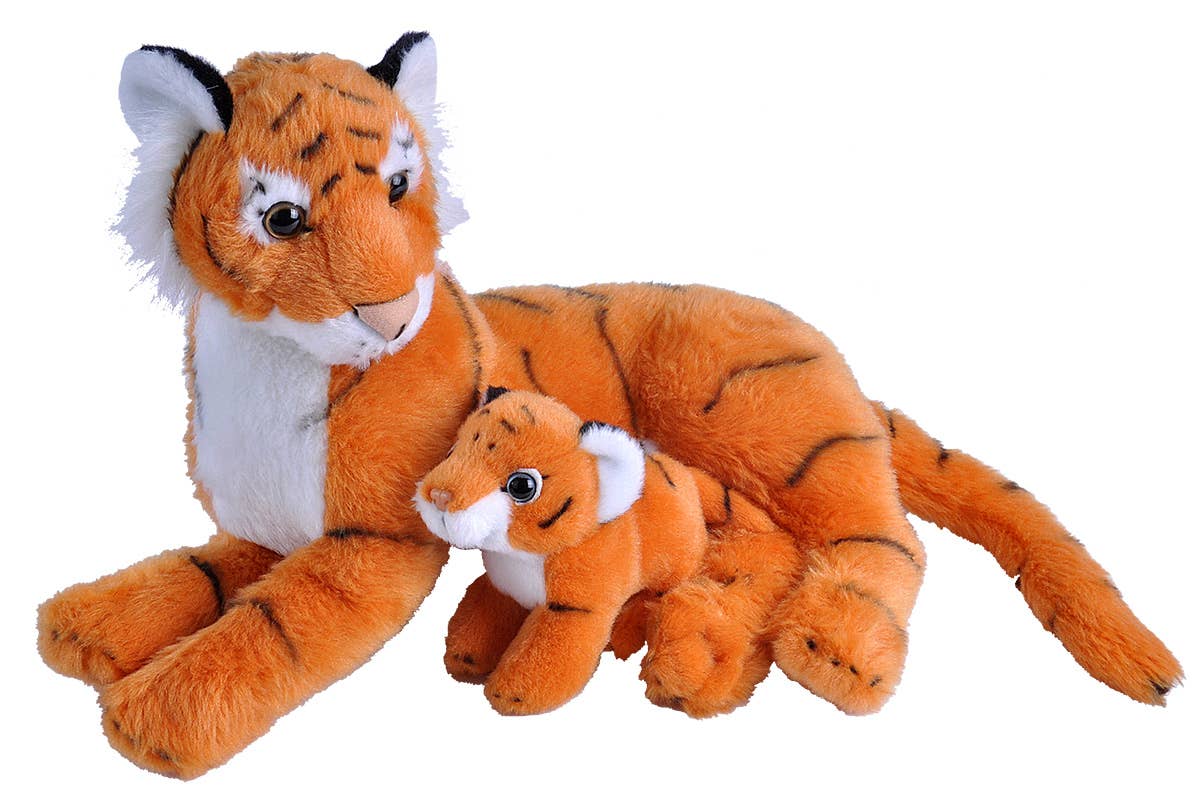 Wild Republic - Mom Baby Tiger Stuffed Animal 12