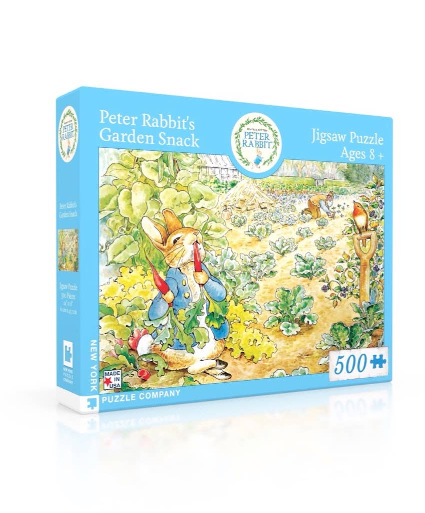 New York Puzzle Company - Peter Rabbit's Garden Snack - 500 Piece Jigsaw Puzzle