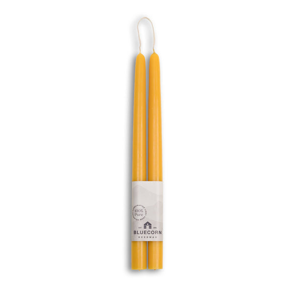 Bluecorn Candles - Beeswax Taper Candles – Eco-Friendly, Dripless & Handmade