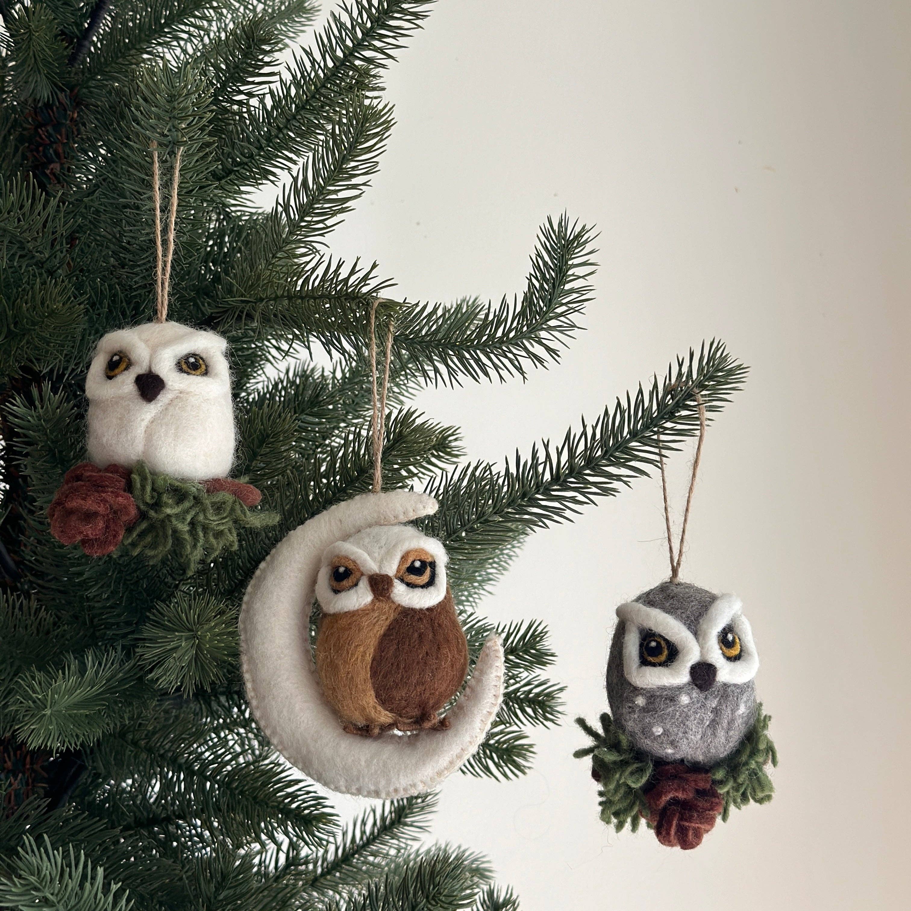 Ganapati - Felt Ornament - Needle Felted Owl
