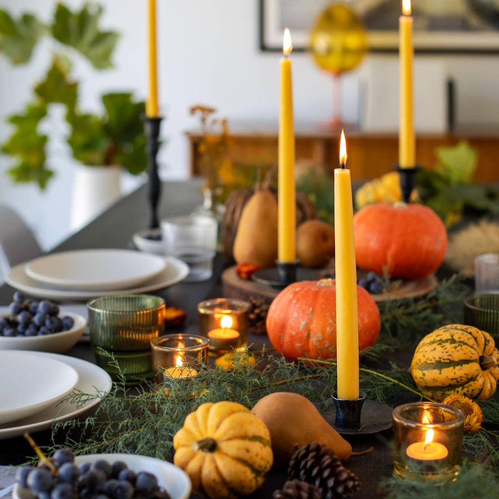 Bluecorn Candles - Beeswax Taper Candles – Eco-Friendly, Dripless & Handmade