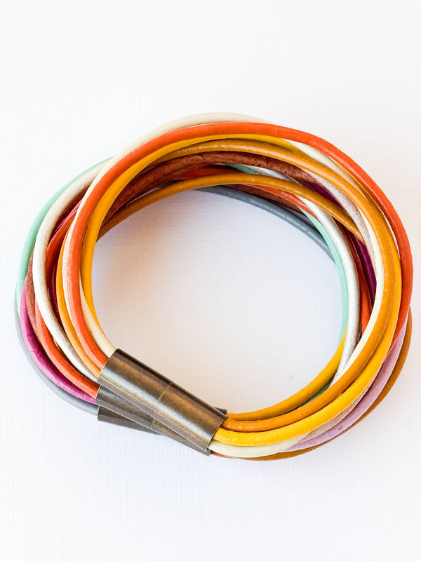 Nest Pretty Things - Colorful Magnetic Leather Cord Bracelet