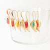 Nest Pretty Things - Small leaf earrings with colorful beads