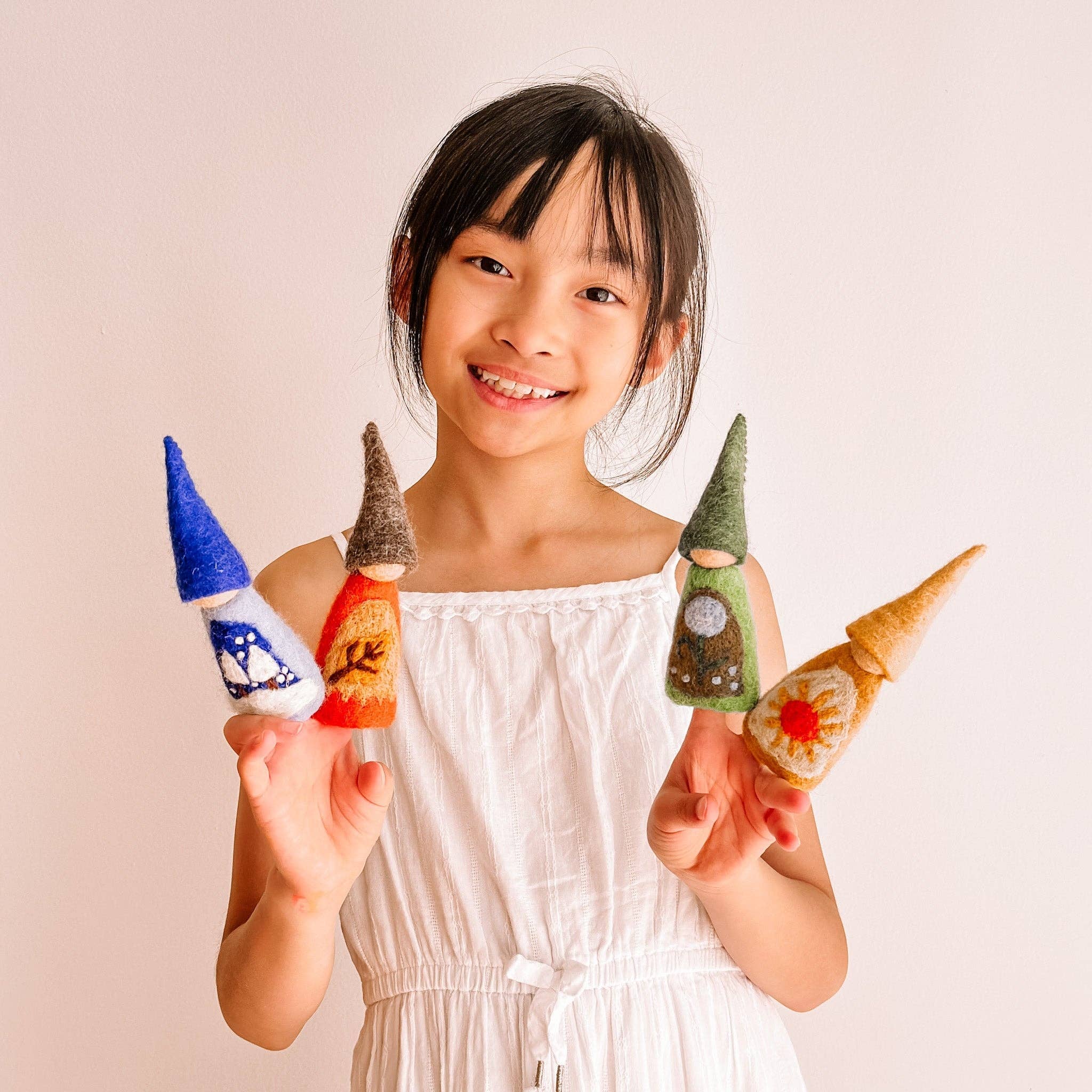 Ganapati - Four Seasons Gnome Felt Finger Puppet - Set of 4