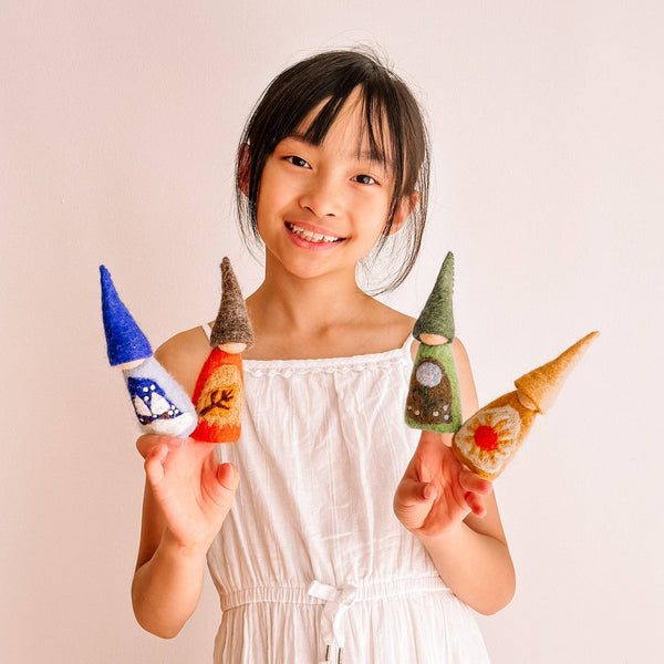 Ganapati - Four Seasons Gnome Felt Finger Puppet - Set of 4
