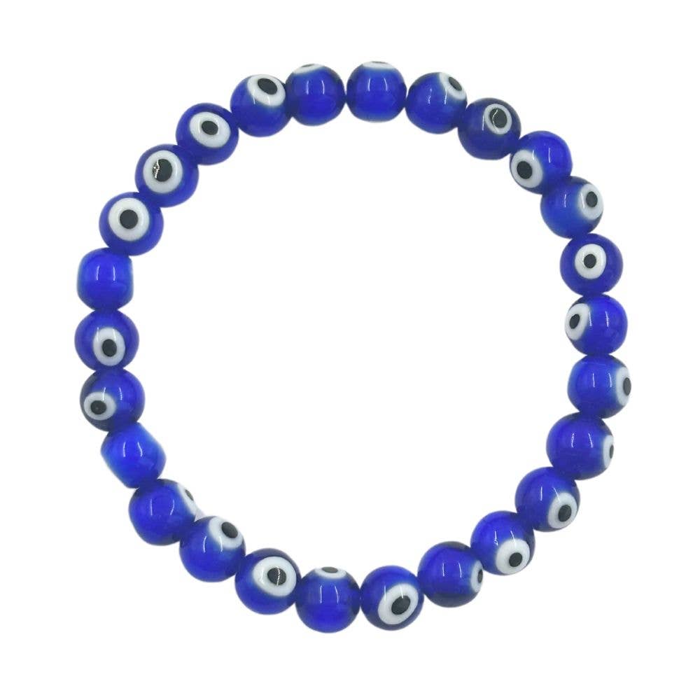 Bracelet - 8mm Dark Blue Evil Eye