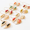 Nest Pretty Things - Small leaf earrings with colorful beads