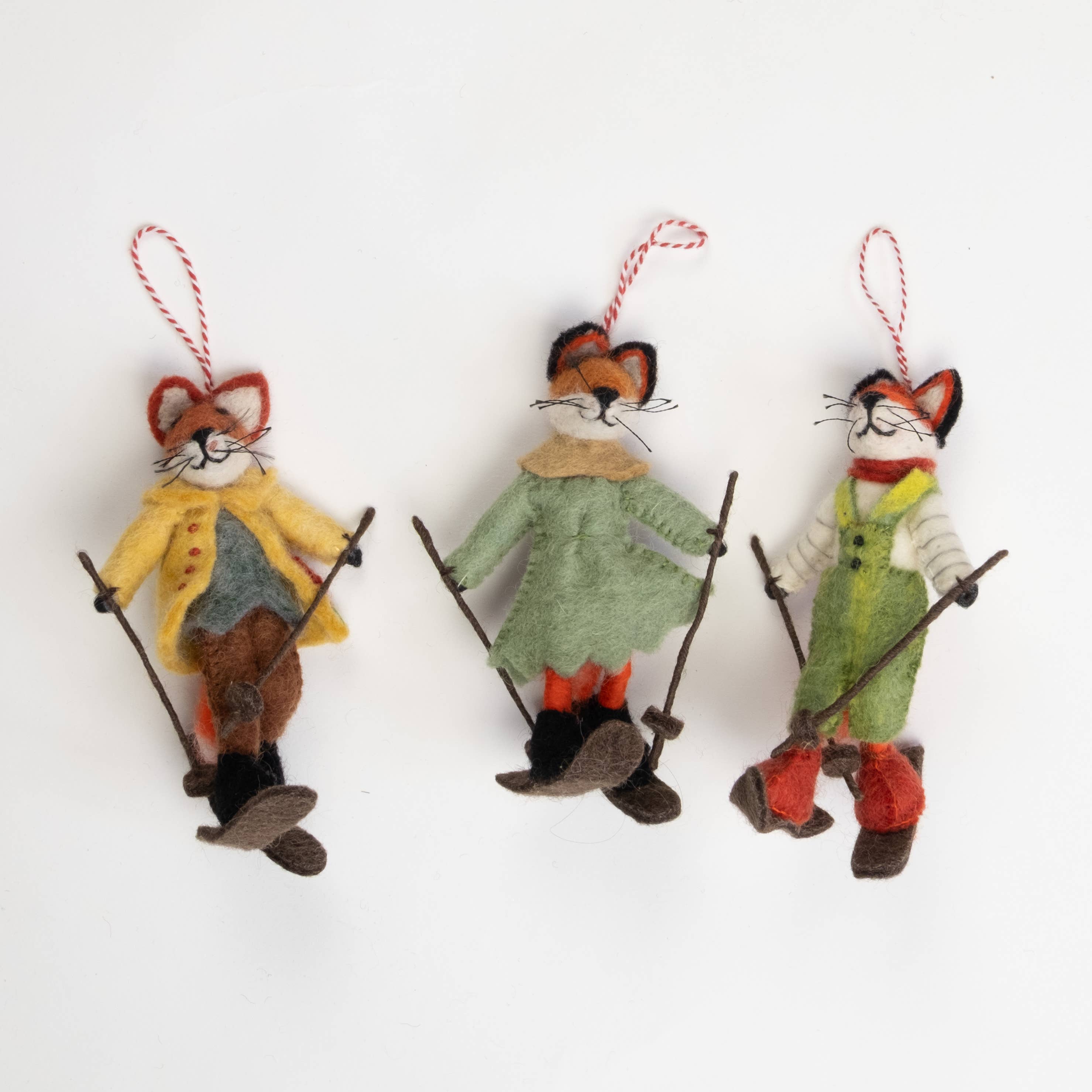 The Winding Road - Ornament - Christmas Decor - Fox on Skis, Assorted