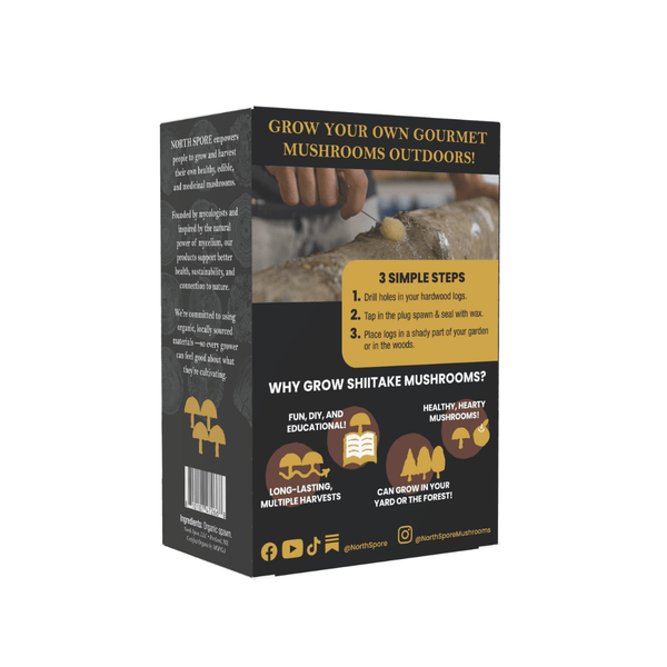 North Spore - Organic Shiitake Mushroom Outdoor Log Kit