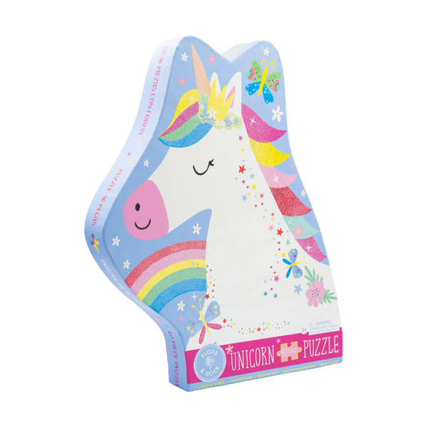 Floss and Rock - Rainbow Unicorn 40pc "Unicorn" Shaped Jigsaw with Shaped Box