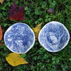 Clay Fossils - Handmade Pottery, Blue Cat in Tree, spoon rest, soap dish