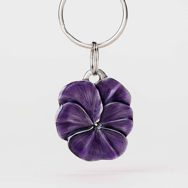 Danforth Pewter - Pansy / Purple Keyring