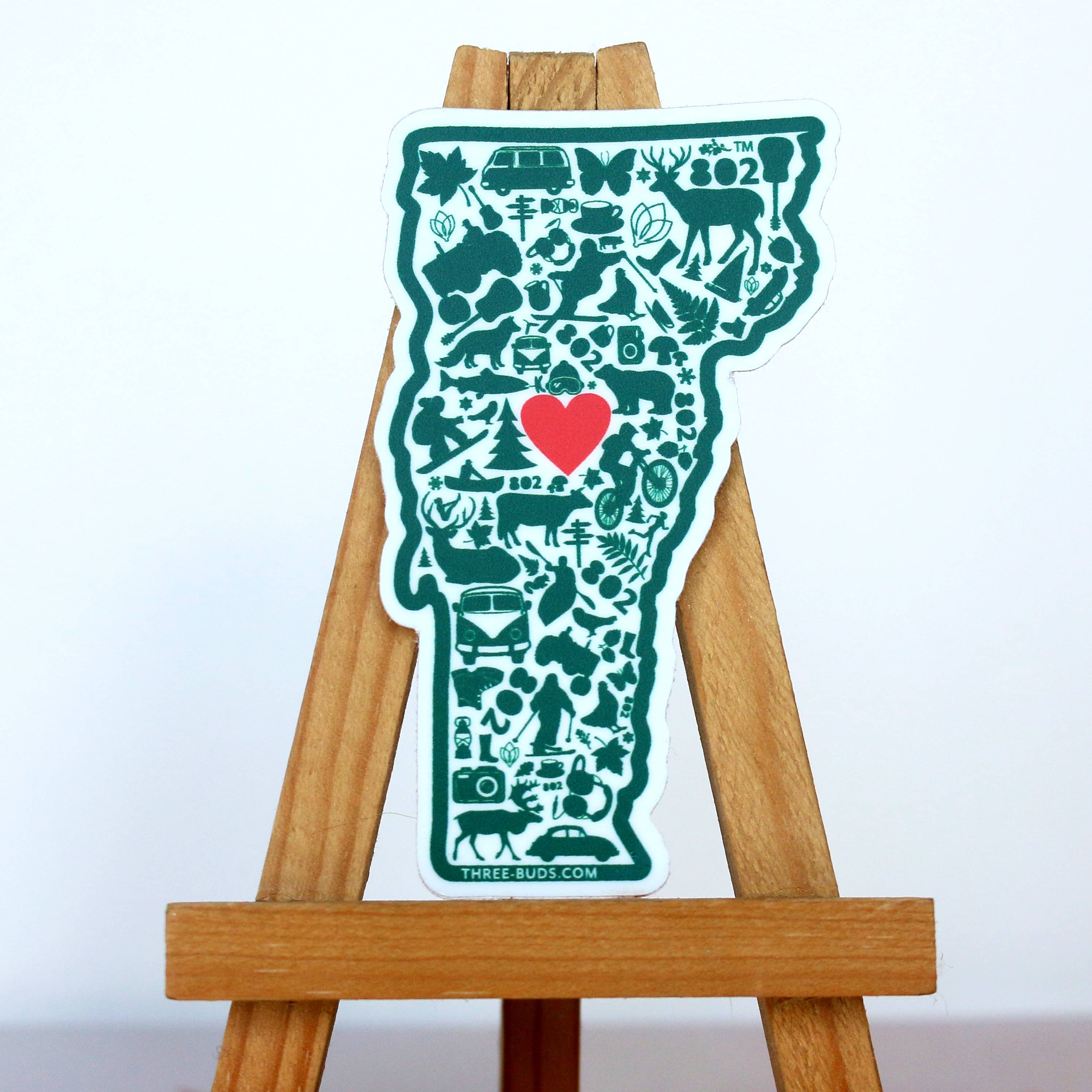 Three Buds Apothecary - Vermont State Sticker