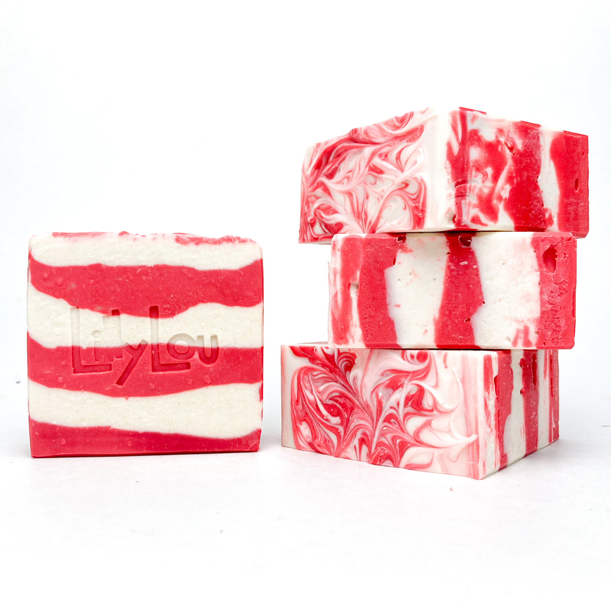 Lilly Lou Soap Co. - Candy Cane Soap Bar | Christmas Soap | Goat Milk Soap Bar