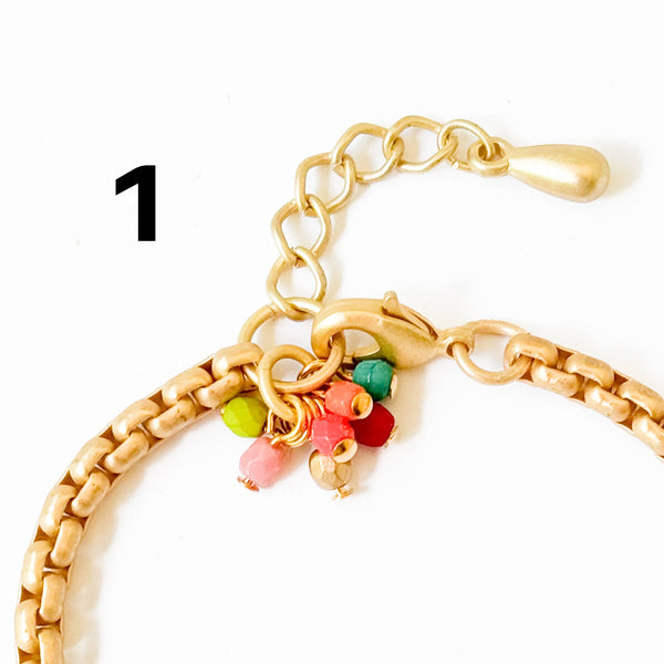 Nest Pretty Things - Adjustable Thick Gold Chain Bracelet With Tiny Bead Cluster
