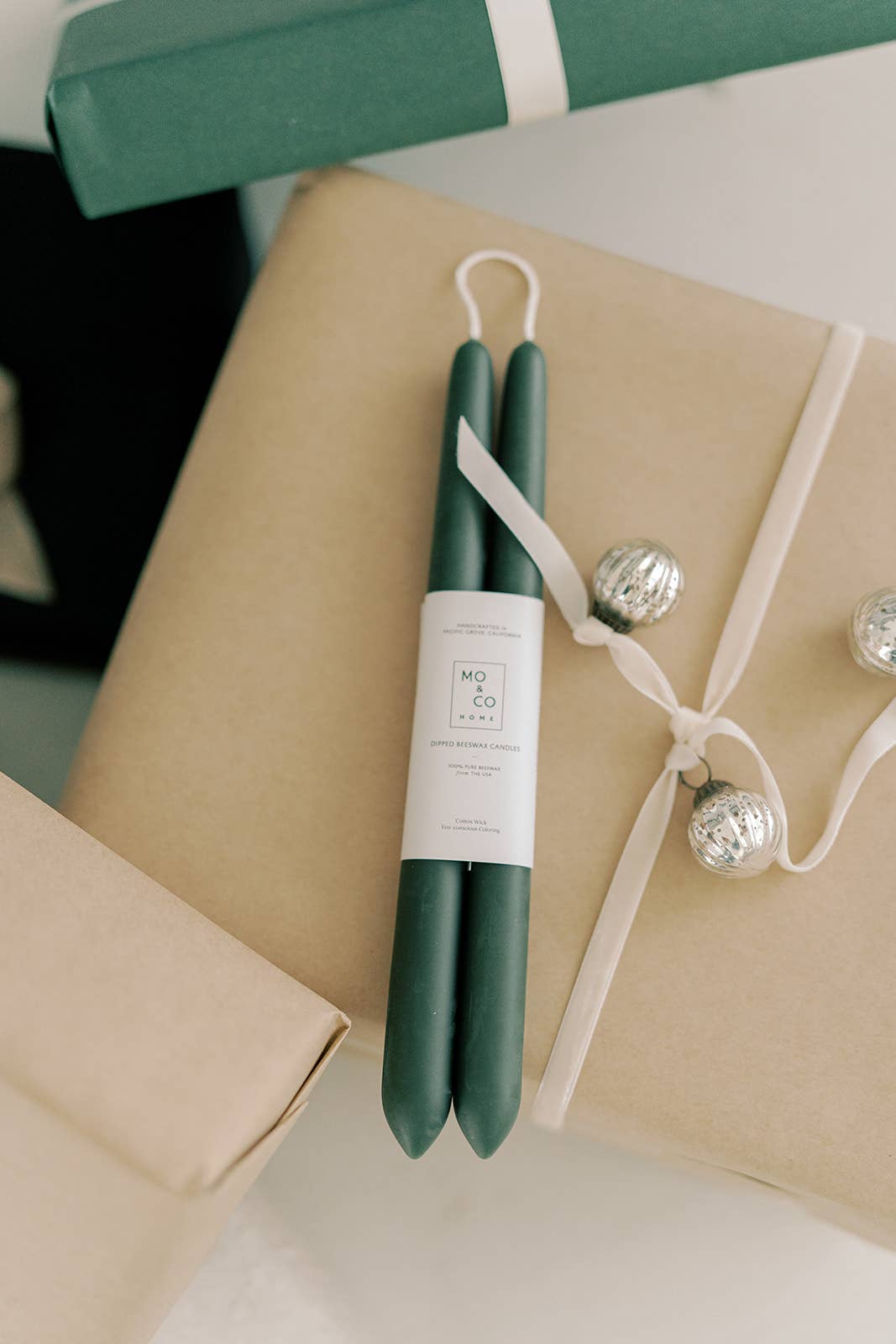 Mo&Co Home - Forest Green | Dipped Beeswax Taper Candles | All Natural