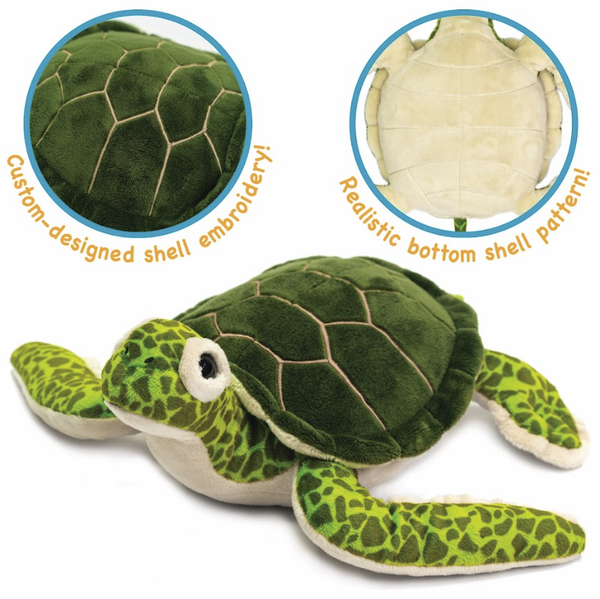 VIAHART Toy Co. - Turquoise The Green Sea Turtle - 15 Inch Stuffed Animal Plush