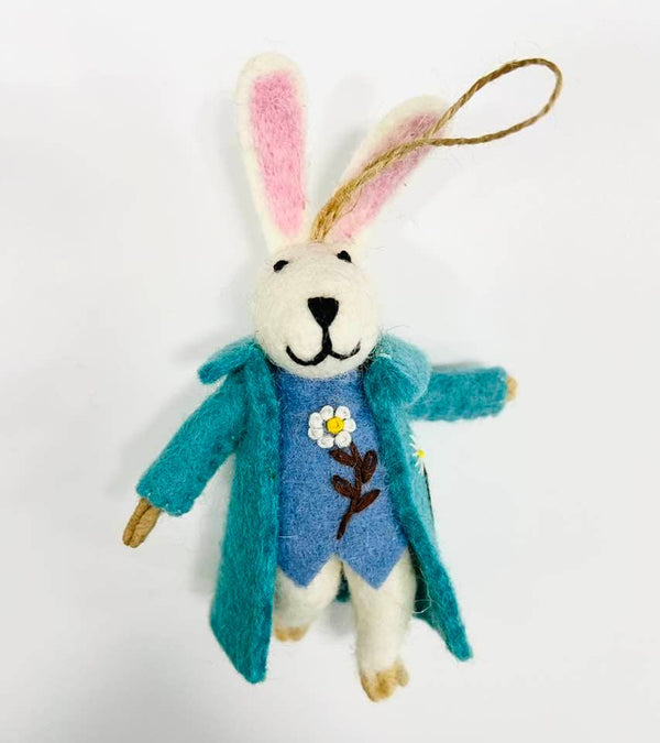 The Winding Road - Felt Easter Bunny Ornament Decor