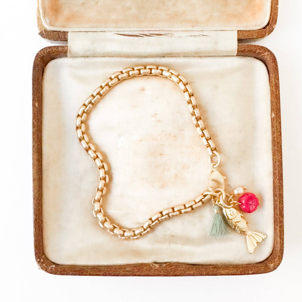 Nest Pretty Things - Christmas Gold Fish Charm Bracelet