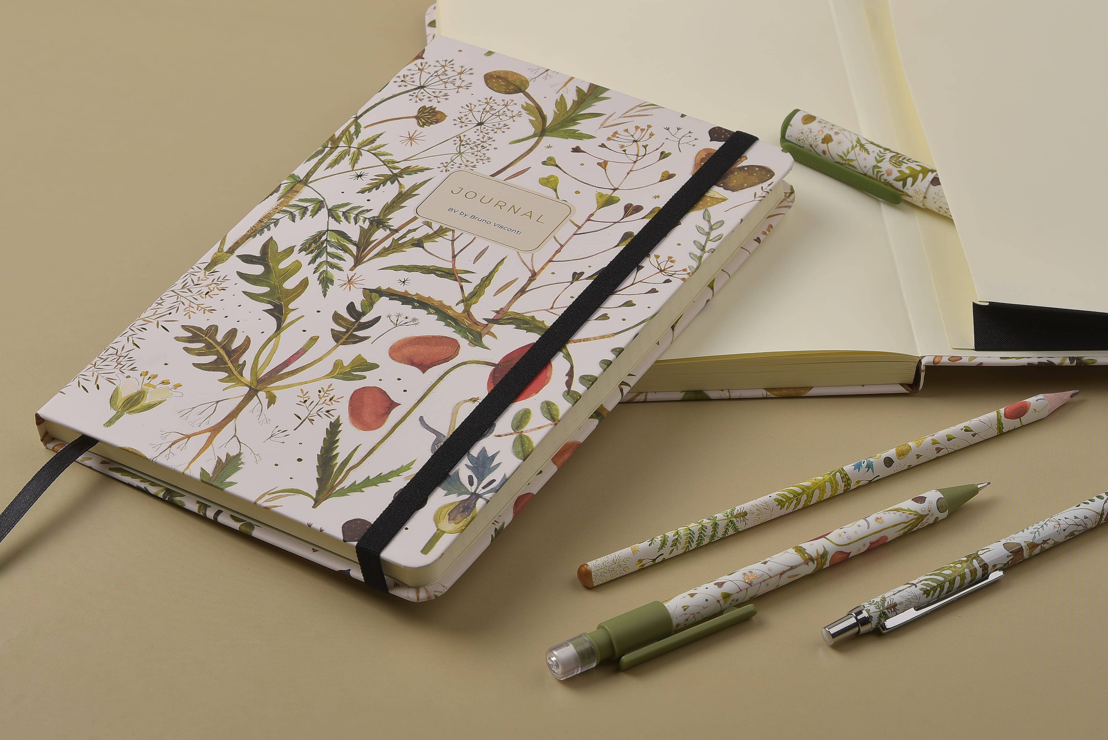 BV by Bruno Visconti - Hard Cover Journal A5 - Greens and Flowers 