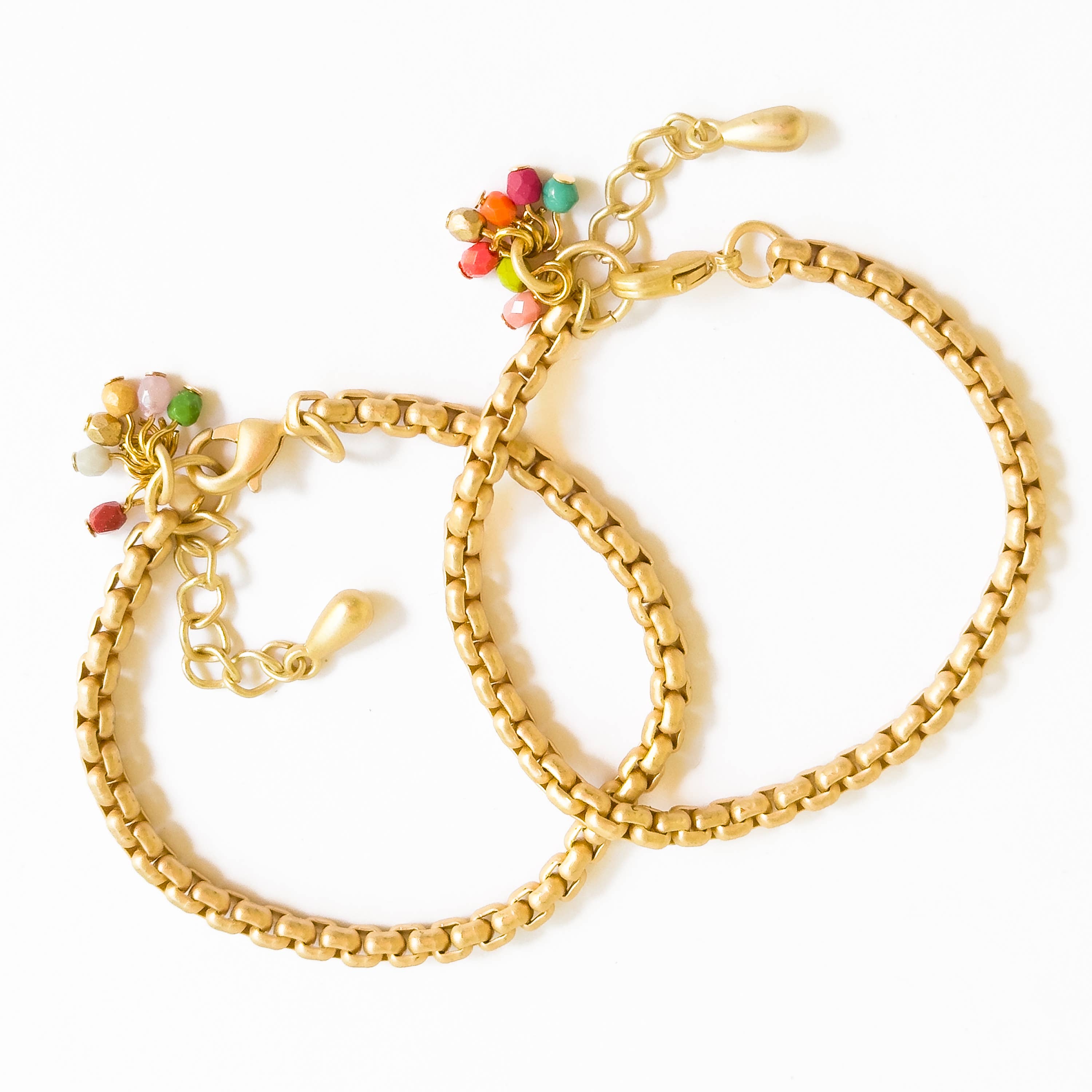 Nest Pretty Things - Adjustable Thick Gold Chain Bracelet With Tiny Bead Cluster