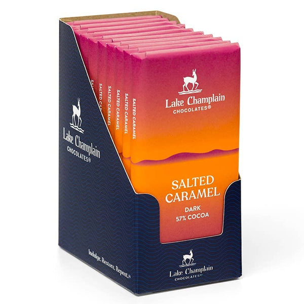 Lake Champlain Chocolates - Dark Choc Salted Caramel Signature Bar, Organic & Fair Trade