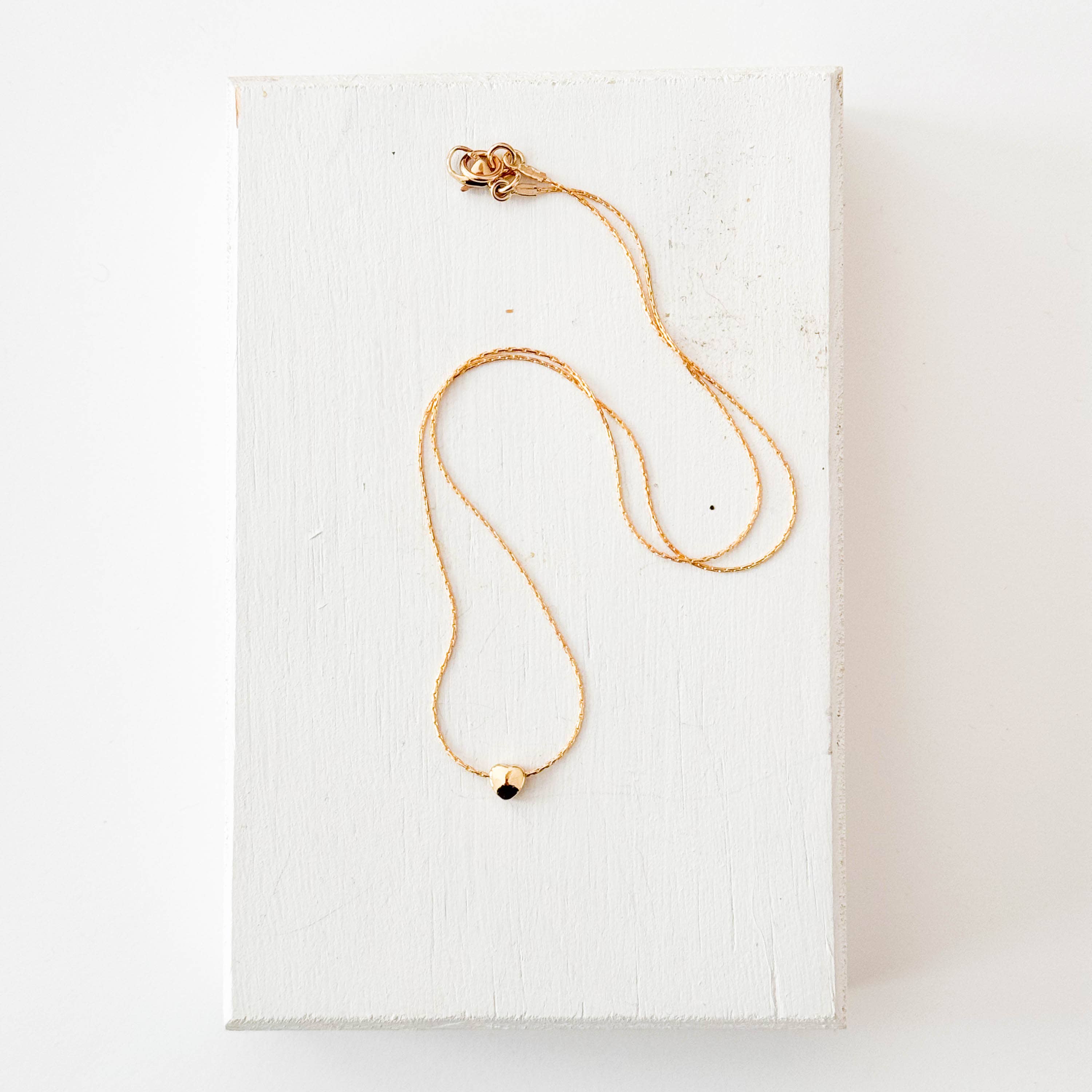 Nest Pretty Things - Tiny Gold  Filled Heart Charm Necklace