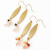 Nest Pretty Things -  Long Golden Brass Earrings With Freshwater Pearls
