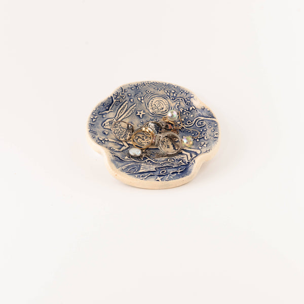 Earthen Relics - Blue Rabbit Moon Spoon Rest