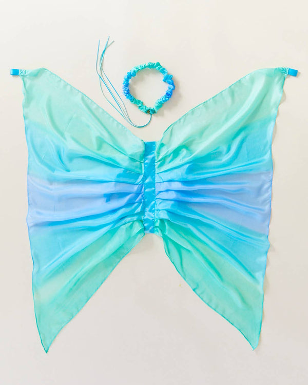 Sarah’s Silks - Sea Fairy Wings - 100% Silk Dress-Up for Pretend Play