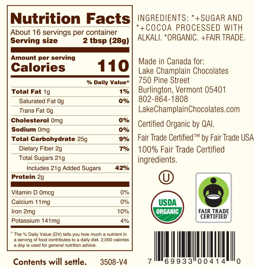 Lake Champlain Chocolates - Hot Chocolate Mix, Traditional, Organic & Fair Trade
