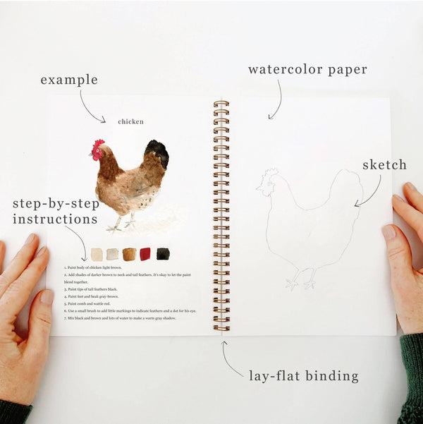 emily lex studio - Animals watercolor workbook