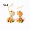 Nest Pretty Things - Small Cute Brass Earrings With Tiny Beaded Clusters