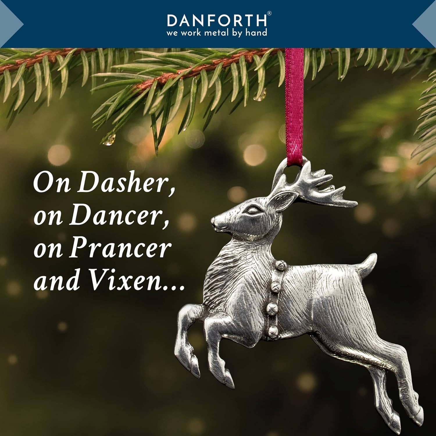 Danforth Pewter | Handcrafted Heirloom Quality Gifts - Reindeer 1989 | Pewter Ornament | Annual Ornament