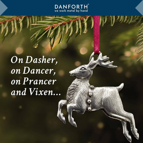 Danforth Pewter | Handcrafted Heirloom Quality Gifts - Reindeer 1989 | Pewter Ornament | Annual Ornament