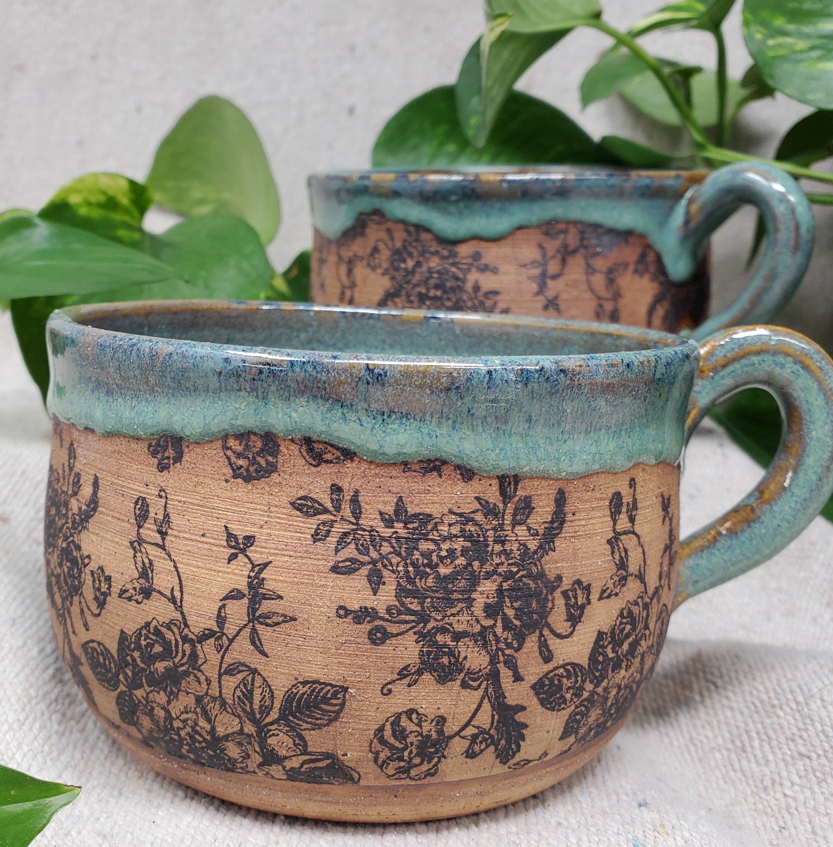 Turtle Hollow Pottery - Rose Garden Soup Bowl