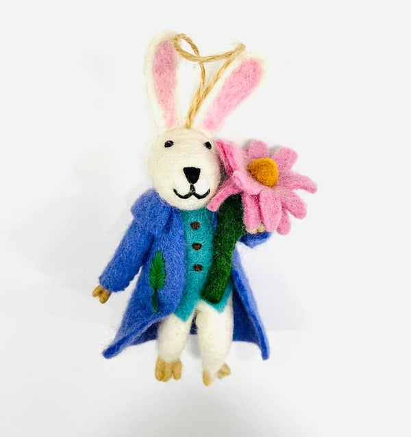 The Winding Road - Felt Easter Bunny Ornament Decor