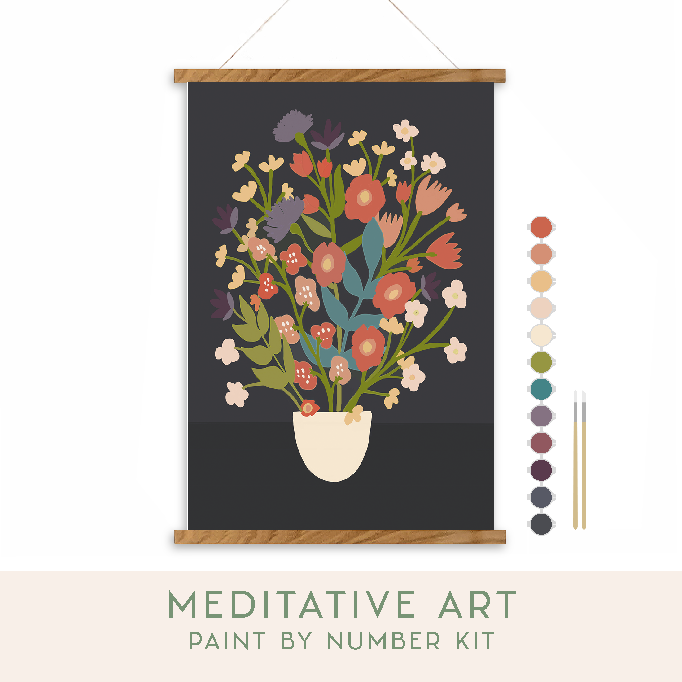 Breathe People - Flower Bouquet Meditative Art Paint by Number Kit