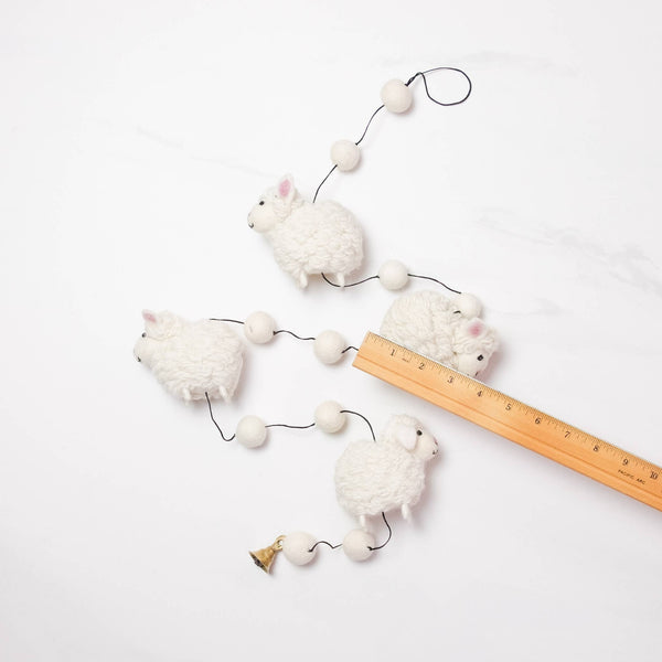 The Winding Road - Garland - Felt White Sheep
