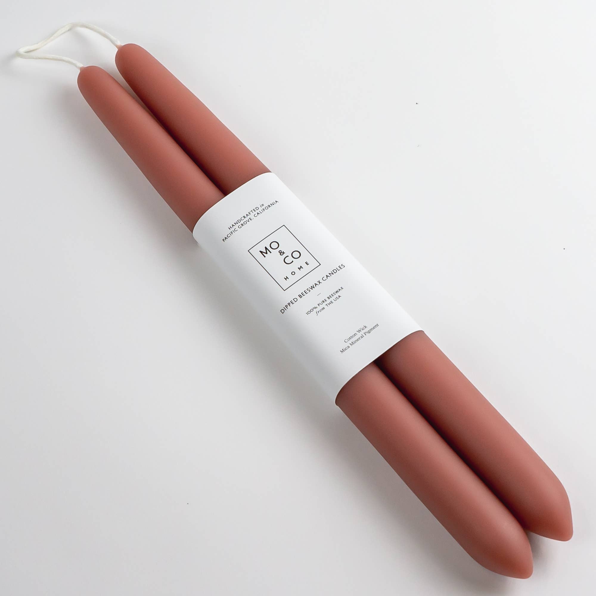 Mo&Co Home - Terra Cotta | Dipped Beeswax Taper Candles | All Natural