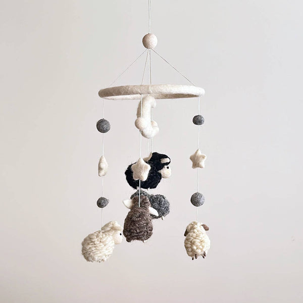 Gray Sheep Baby Mobile