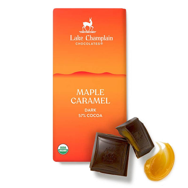 Lake Champlain Chocolates - Dark Choc Maple Caramel Signature Bar, Organic & Fair Trade
