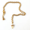 Nest Pretty Things - Gold Paperclip Chain Necklace with Pearls and teeny Flowers
